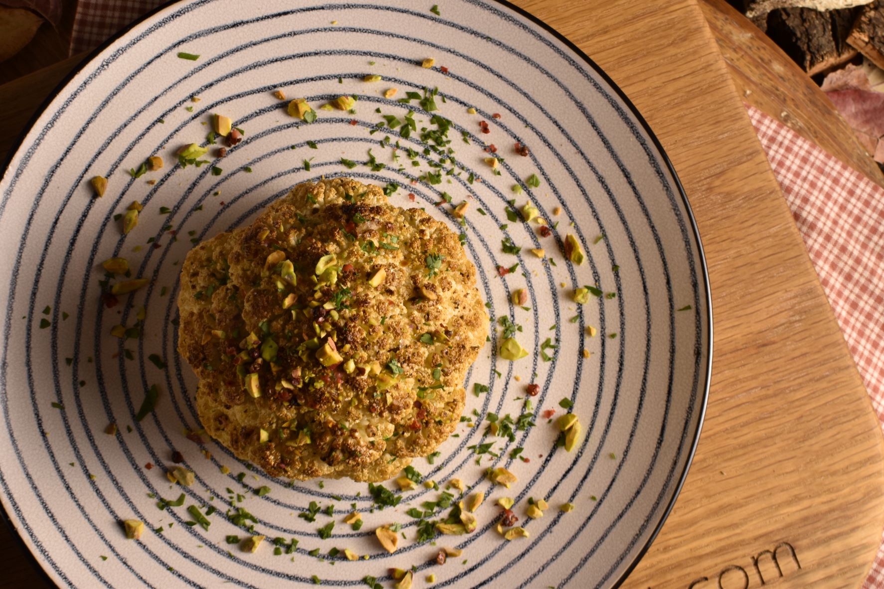 cauliflower roasted whole with creamed butter