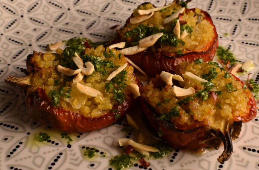 stuffed red peppers with bulgur