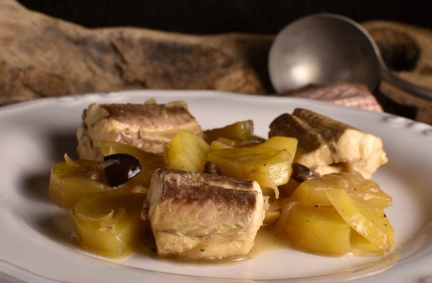 Corfiot fish prepared “in bianco”