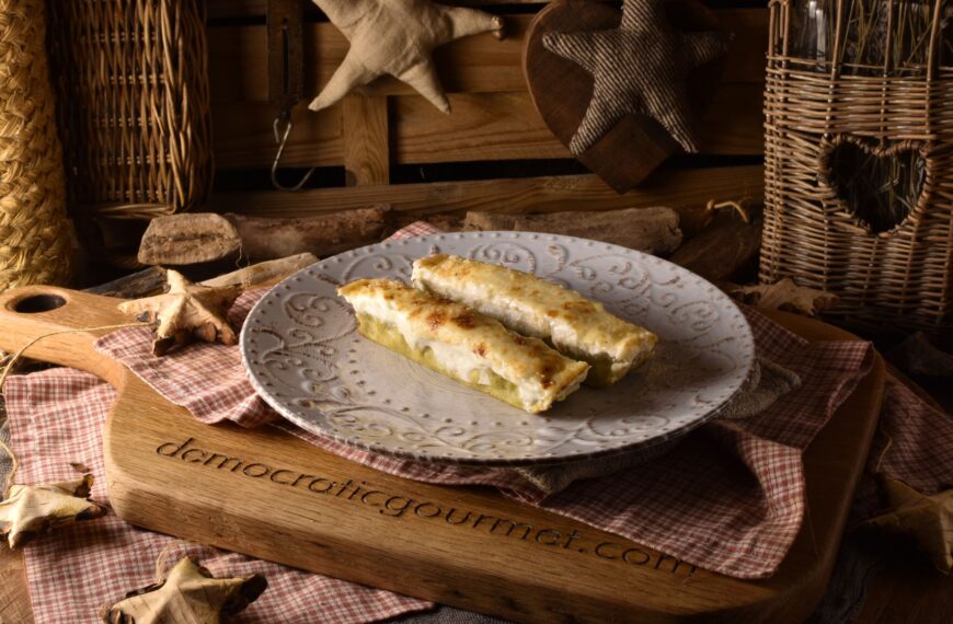 spinach canelloni with bechamel sauce