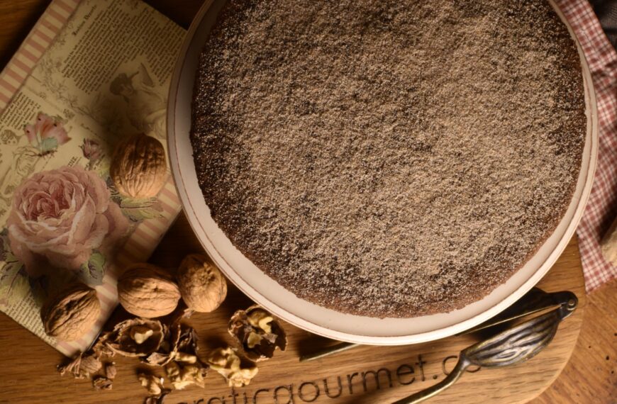 black currants, walnut & orange cake