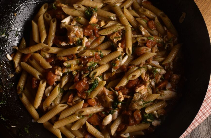whole wheat penne with red mullet ragù